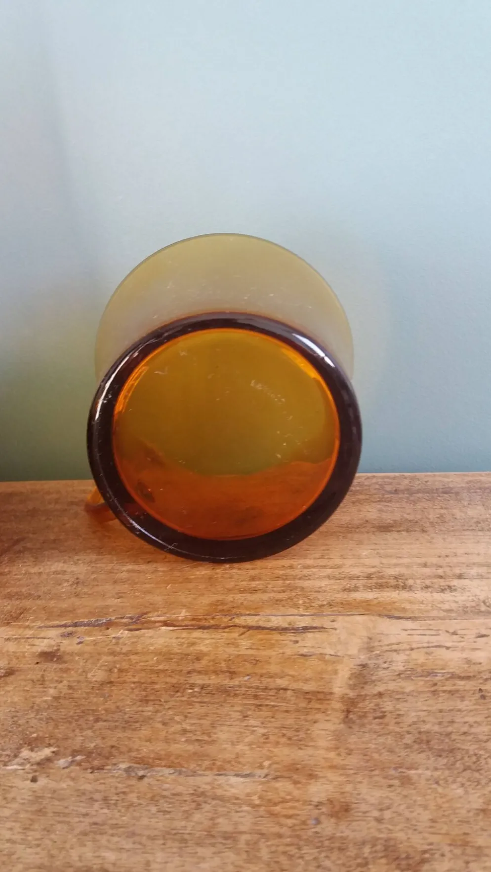 Service à thé Duralex, 6 grandes tasses et soucoupes en verre ambré