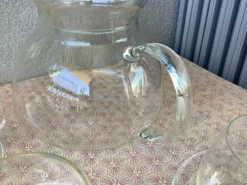 Service à thé en verre transparent