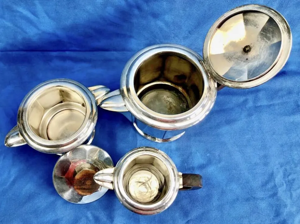 Service à thé Ercuis métal argenté Art Déco