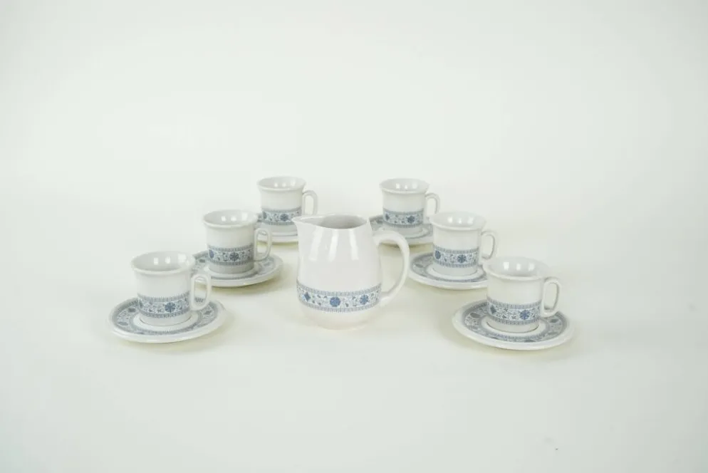 Service à thé et tasse, design italien, années 1970, fabriqué en Italie