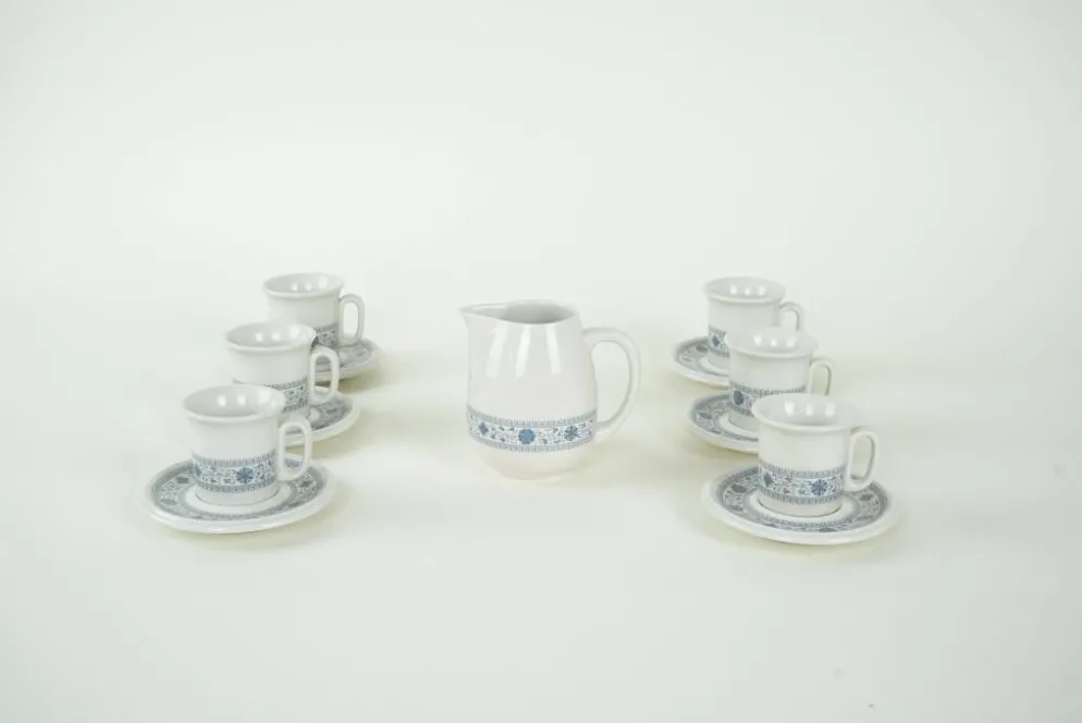 Service à thé et tasse, design italien, années 1970, fabriqué en Italie