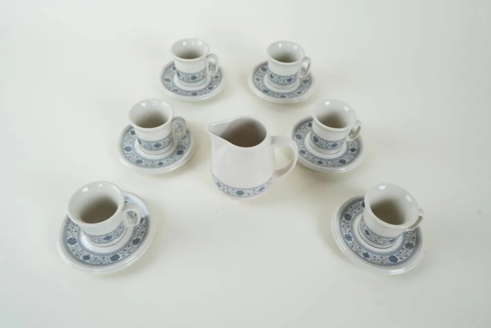 Service à thé et tasse, design italien, années 1970, fabriqué en Italie