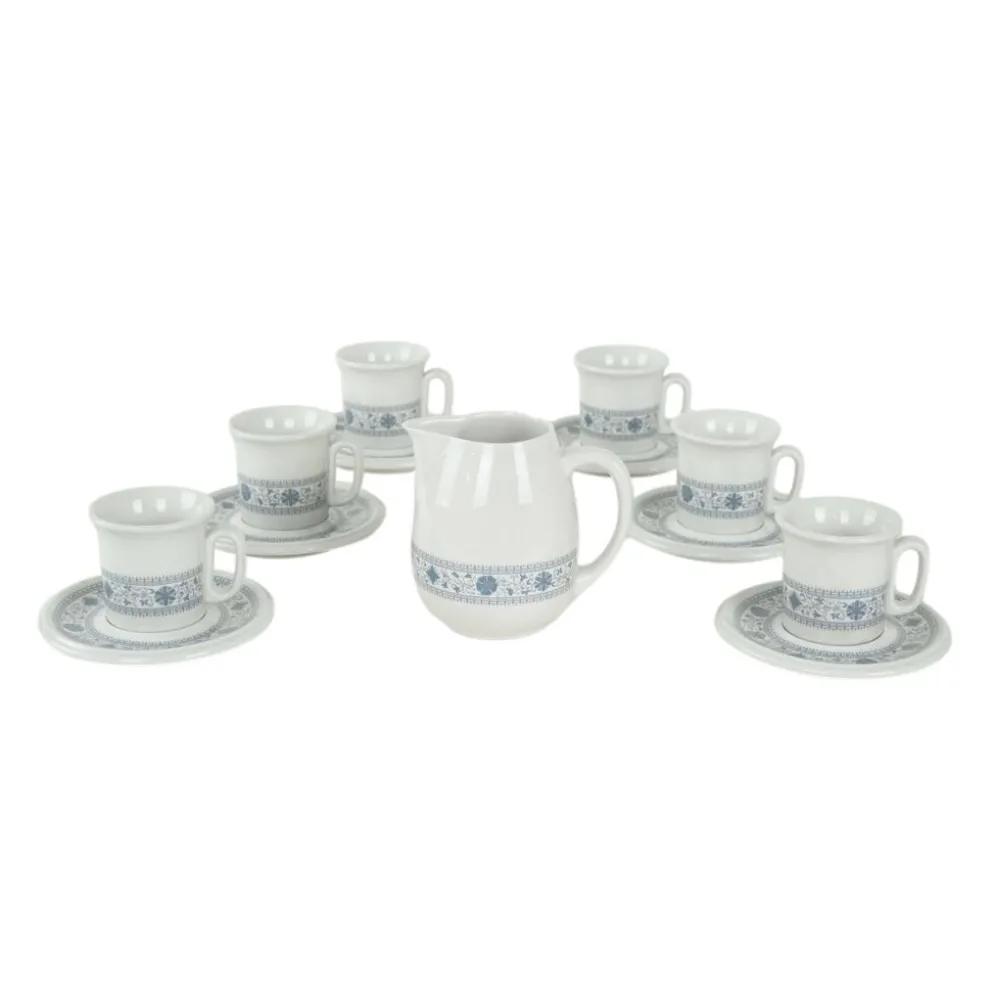 Service à thé et tasse, design italien, années 1970, fabriqué en Italie