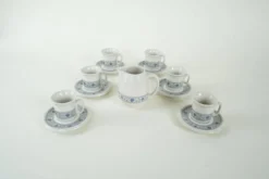 Service à thé et tasse, design italien, années 1970, fabriqué en Italie