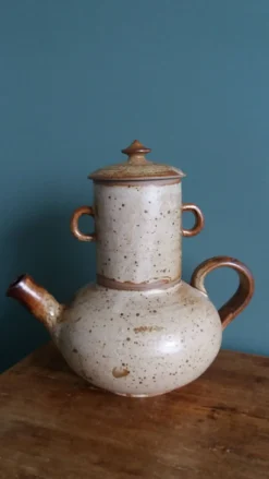 Service à thé ou café en grès de Puisaye signé Jean-Pierre Prud’homme
