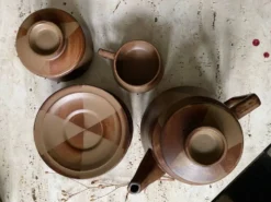 Service à thé ou à café en grès japonisant