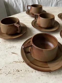 Service à thé ou à café en grès japonisant