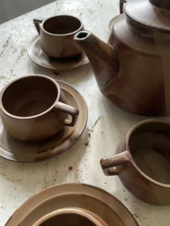 Service à thé ou à café en grès japonisant
