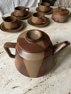 Service à thé ou à café en grès japonisant