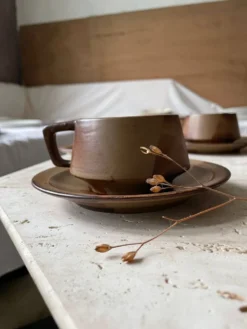 Service à thé ou à café en grès japonisant