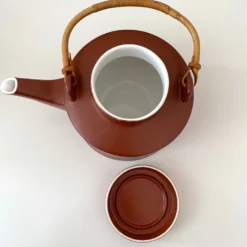 Service à thé terracotta pour 6 personnes, porcelaine vintage, années 60
