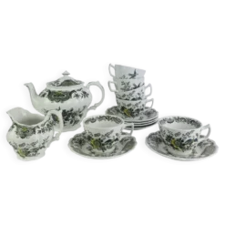 Service à thé Windsor Ridgway Staffordshire faïence anglaise, 6 tasses