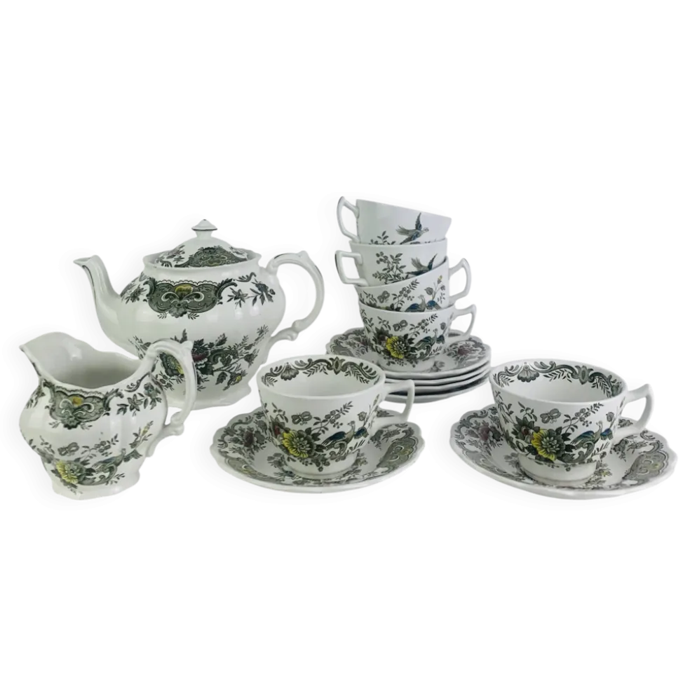 Service à thé Windsor Ridgway Staffordshire faïence anglaise, 6 tasses