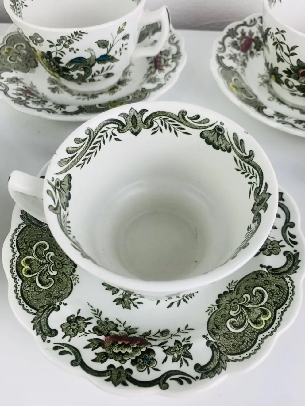 Service à thé Windsor Ridgway Staffordshire faïence anglaise, 6 tasses
