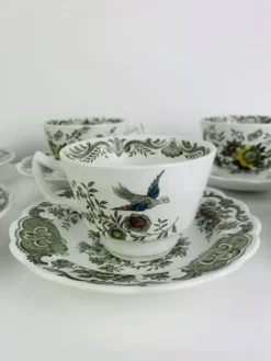Service à thé Windsor Ridgway Staffordshire faïence anglaise, 6 tasses
