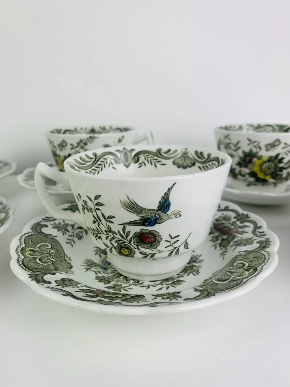 Service à thé Windsor Ridgway Staffordshire faïence anglaise, 6 tasses