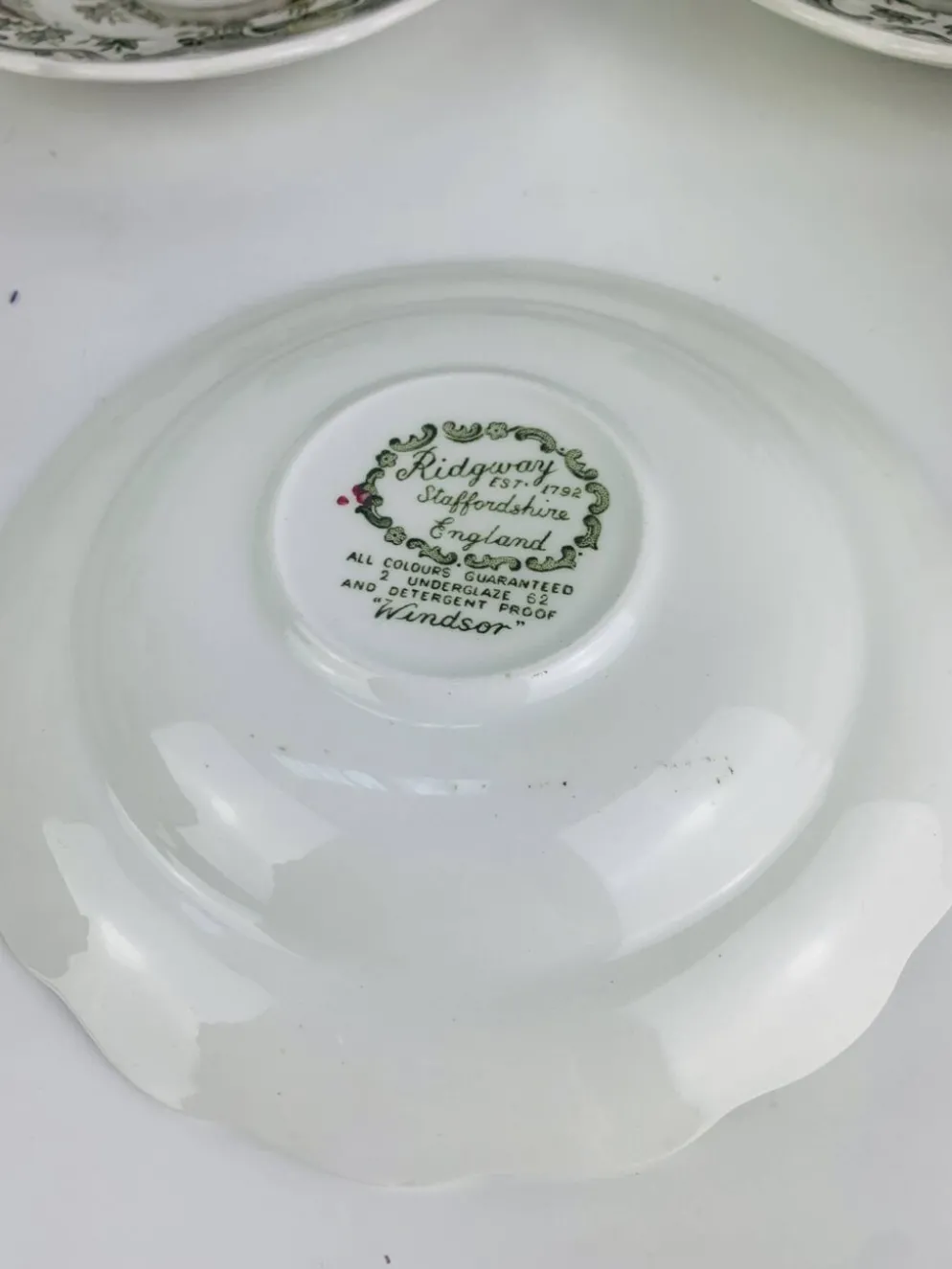 Service à thé Windsor Ridgway Staffordshire faïence anglaise, 6 tasses