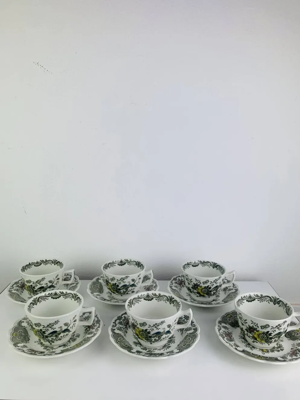 Service à thé Windsor Ridgway Staffordshire faïence anglaise, 6 tasses