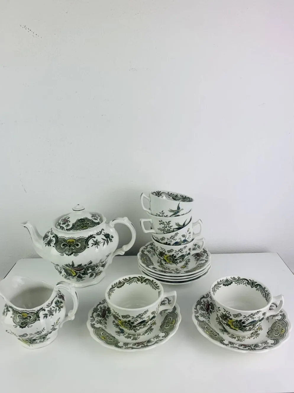 Service à thé Windsor Ridgway Staffordshire faïence anglaise, 6 tasses