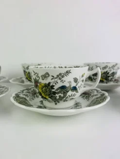 Service à thé Windsor Ridgway Staffordshire faïence anglaise, 6 tasses