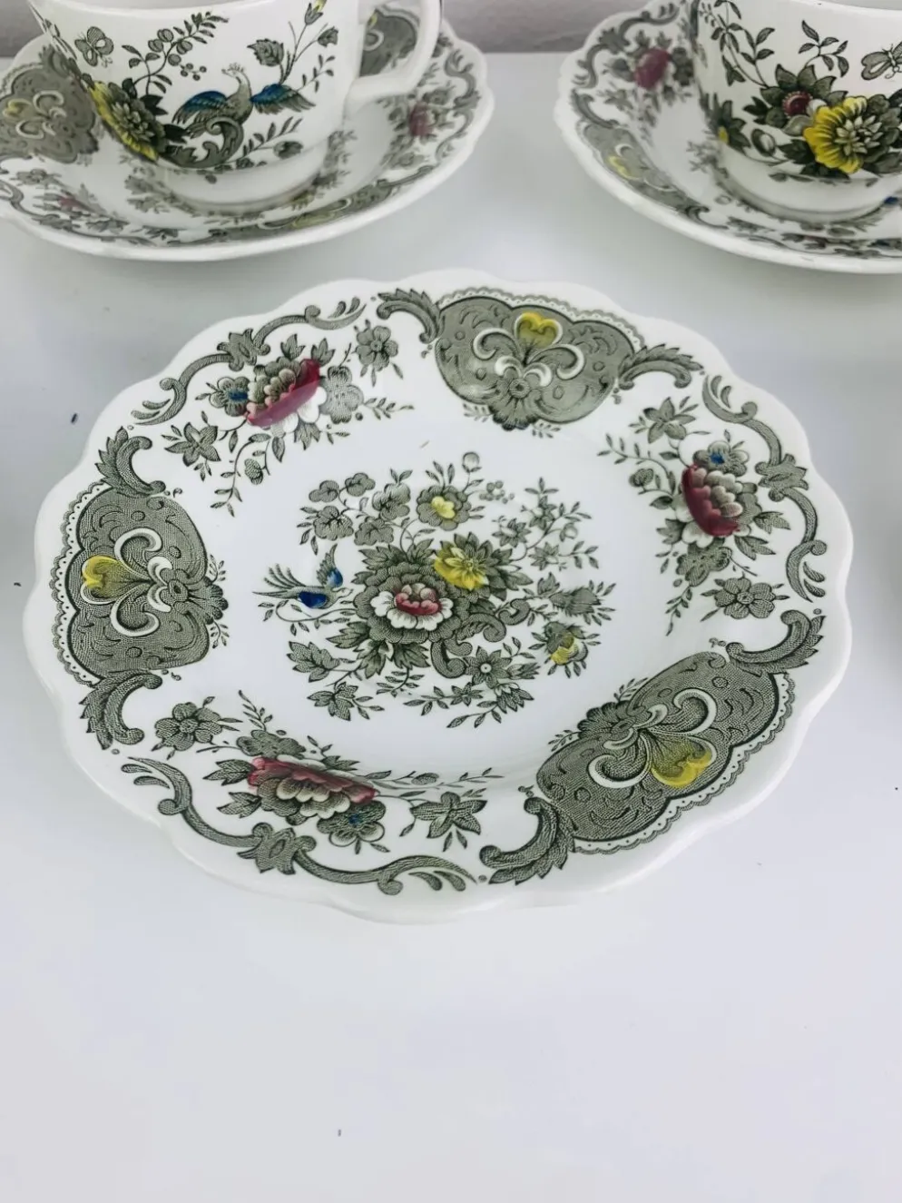 Service à thé Windsor Ridgway Staffordshire faïence anglaise, 6 tasses