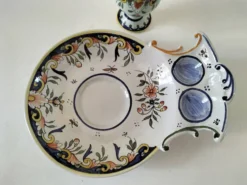 Service à œuf Géo Martel Desvres n°1687 – décor Lambrequin