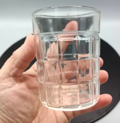 Service whisky 6 verres, sceau à glaçons assorti et pince, vintage 1970/80