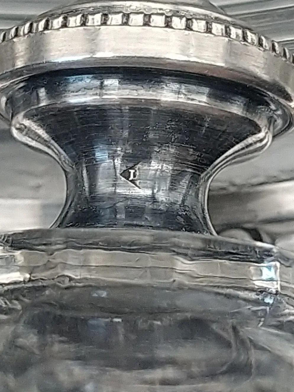Serviteur art déco en verre et argent massif .