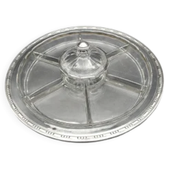 Serviteur art déco en verre et argent massif .