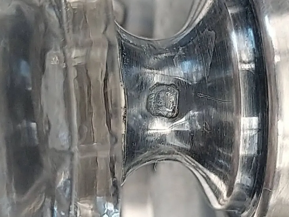 Serviteur art déco en verre et argent massif .