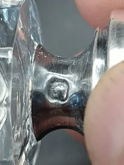 Serviteur art déco en verre et argent massif .