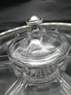 Serviteur art déco en verre et argent massif .