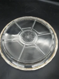 Serviteur art déco en verre et argent massif .