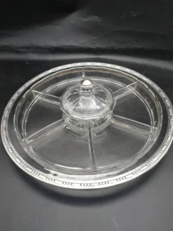 Serviteur art déco en verre et argent massif .