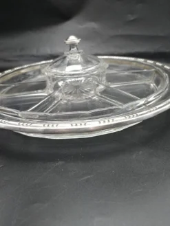 Serviteur art déco en verre et argent massif .