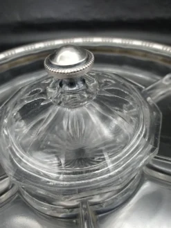 Serviteur art déco en verre et argent massif .
