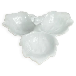 Serviteur compartimenté, forme feuillage, porcelaine, Bavaria