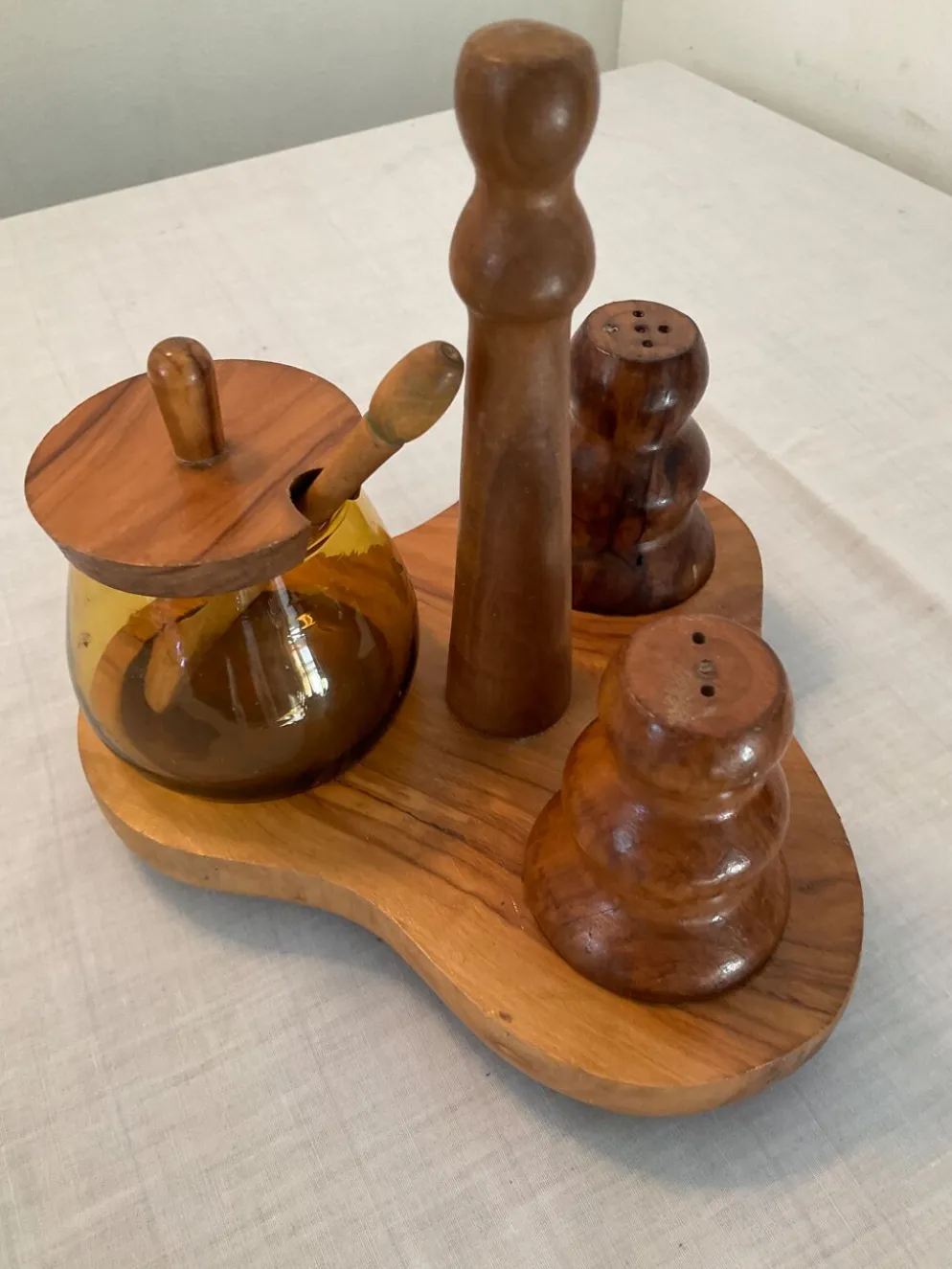 Serviteur de table scandinave en bois des années 70