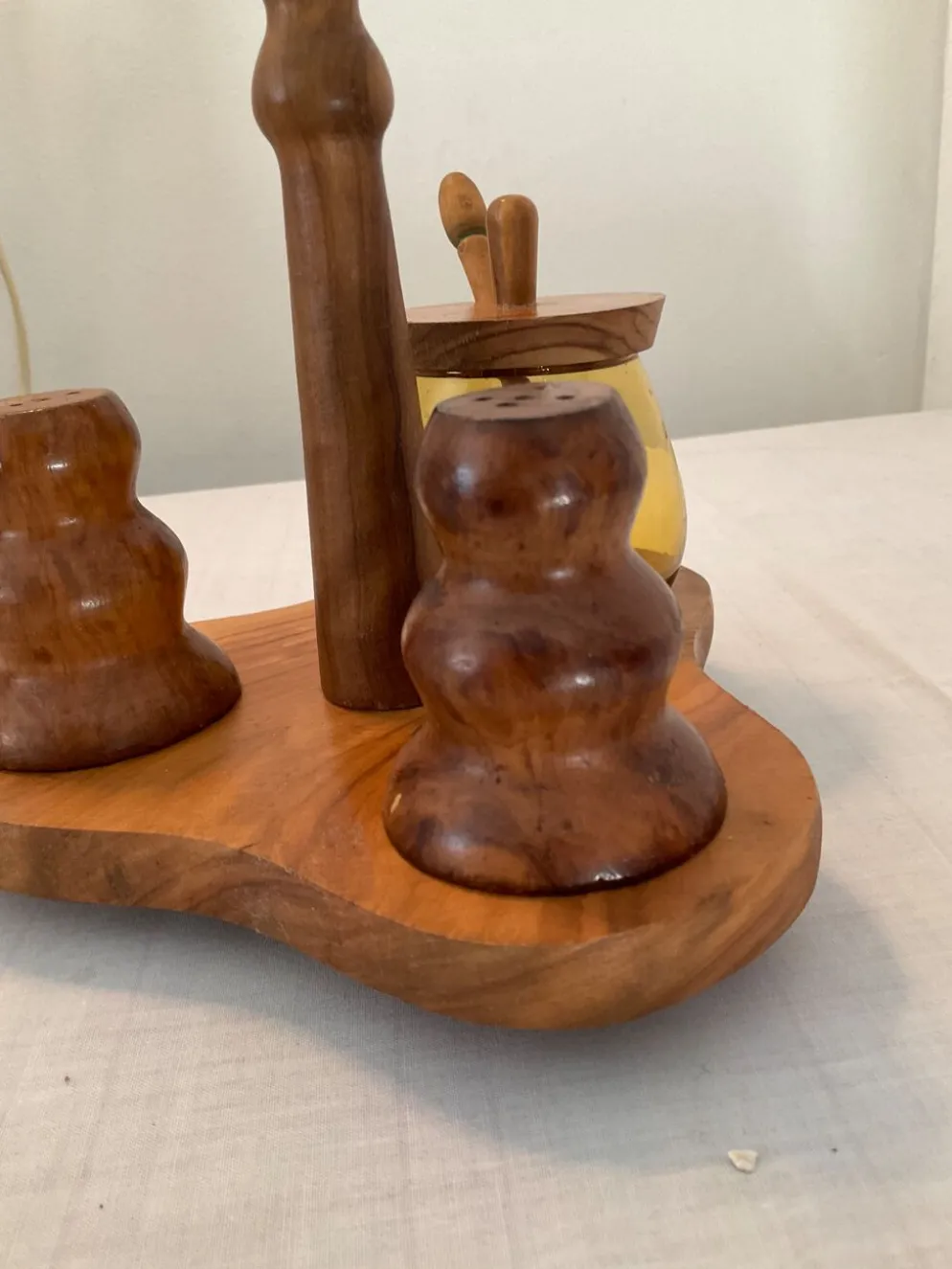 Serviteur de table scandinave en bois des années 70