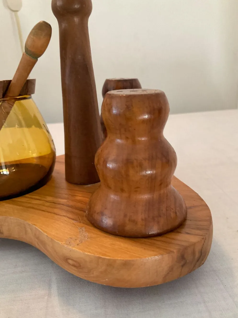 Serviteur de table scandinave en bois des années 70