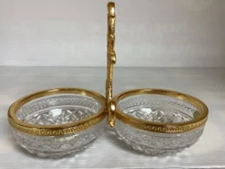 Serviteur double bols en cristal Stella Echt Bleikristall