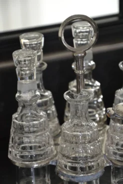 Serviteur huilier poivrier en métal argenté art déco