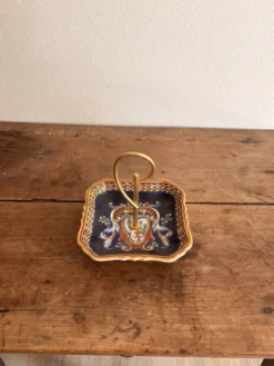 Serviteur Vide Poche Faïence Gien Modèle Renaissance Ange Angelot Putti Ble