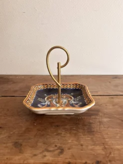 Serviteur Vide Poche Faïence Gien Modèle Renaissance Ange Angelot Putti Ble