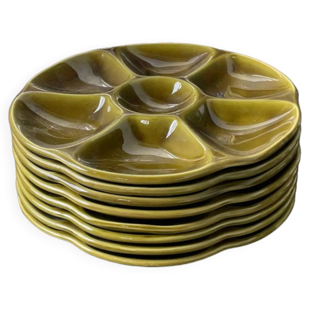Set 8 assiettes à huitres Gien