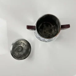 Set à café vintage en métal chromé et bakélite, années 1940/50