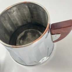 Set à café vintage en métal chromé et bakélite, années 1940/50