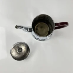 Set à café vintage en métal chromé et bakélite, années 1940/50