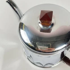 Set à café vintage en métal chromé et bakélite, années 1940/50