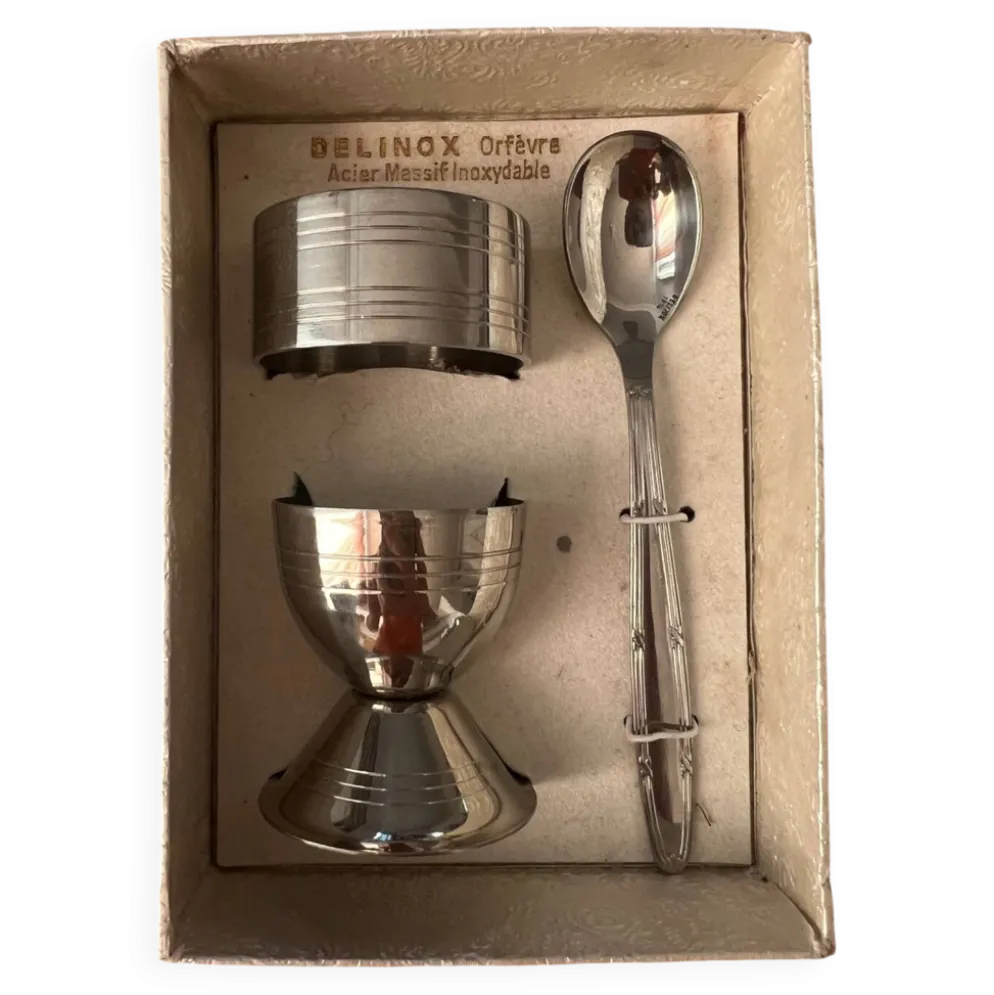 Set coquetier inox vintage 70’s